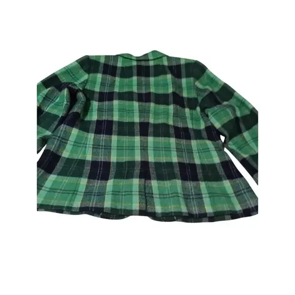 Talbot's Classic Shetland Aspen Plaid Wool Blend Multi Color Blazer Size 16 - Picture 12 of 13